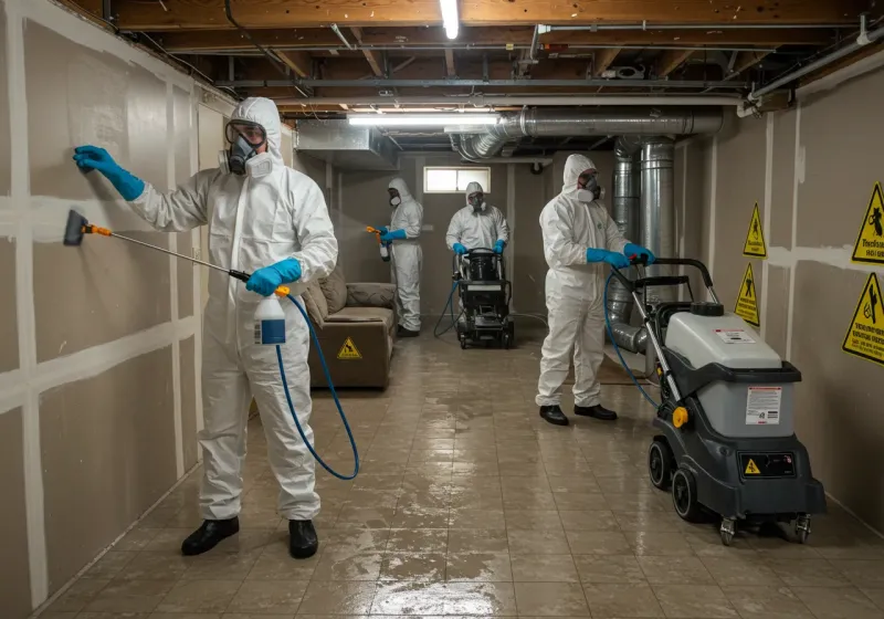 Basement Moisture Removal and Structural Drying process in Apex, NC